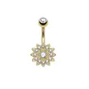 Navel Bell Button Rings 1Pc Gold Color Stainless Steel Belly Ring Flower Heart Shaped CZ Crystal Navel Belly Button Rings Butterfly Navel Piercings 14G YQ240125