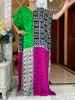Ubranie etniczne 2024Spring krótkie bawełniane sukienka z dużym szalikiem luźne kolorowe druk kwiatowy bubou maxi islam kobiety abaya