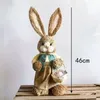 46 cm słomka straw słomka tkana ozdoba dekoracji króliczka wielkanocne dekorki świąteczne rzeźby statuetkowe zaopatrzenie domowe 240119