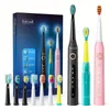 Fairywill Electric Bootbrush Family Kit, 3 개의 Sonic 전원 성인을위한 40,000 VPM 칫솔, 10 개의 브러시 헤드 / 스마트 타이머 / 방수 / 4H USB 충전 30 일