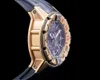 Relógio de movimento RM Relógio de pulso Richardsmille Relógio de pulso RM028 Mergulho automático Caixa de faixa de ouro rosa e papel
