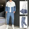 Fatos de treino masculino 2024 hip-hop terno masculino conjunto de ternos de pista sweatsuit homem conjuntos de treino dos homens calça zíper bolsos outwear 2pc jaqueta calças