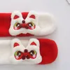 Sjaals Rood Jaar Pluche Sjaal Elegant Cartoon Cross Kinderen Winter Verdikte Warme Kinderen Nekwarmer