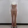 Goldener Spaghetti-Träger Damen-Overall, Sommer, ärmellos, figurbetont, Jumpsuits, Damen-Bodysuit, Kleidung, Streetwear 240125