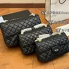 CF Caviar Bag Модная женская сумка через плечо Кожаная сумка с бриллиантами в клетку цвета: золотистая, серебряная фурнитура с металлической пряжкой Роскошная сумка Matelasse Chain Сумка через плечо Косметички 23/25/30 см