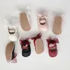 Scarpe da principessa per bambina Primi passi Primavera Autunno Stile balletto coreano Edizione rosa Fiocco Fondo morbido Pelle alla moda antiscivolo