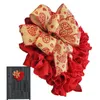 Couronne de fleurs décoratives pour la saint-valentin, 13 pouces/34cm, cœur pour porte d'entrée, décorations en toile de jute rouge pour la saint-valentin avec