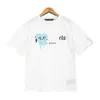 T-shirts pour hommes Hommes Designer T-shirt Vêtements Palms Chemises Femmes Mode Peinture en aérosol Graffiti Couple Manches courtes High Street Loose Tide Marque Crew Neck Lettre OHU0