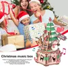 Puzzles en bois 3D boîte à musique mignon noël assemblage délicat LED boîte à musique jouet cadeau maison cadeaux d'anniversaire de noël pour enfants adultes 240118