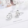 Studörhängen 925 Silver Needle Love Heart Earring For Women Girls Wedding Party Jewets Gifts Pendientes EH2139