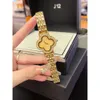 Diamond Four-Leaf Clover VA Womens Quartz Movement Luxury Alhambra Fashion Cleefly Watch Wristwatch Van Four Leaf med Box Fs4a