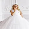 Girl Dresses White Sleeveless Flower Dress Princess For Wedding Lace Applique Beaded Ball Gown Pageant First Communion