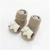 Stivali Bambini Scarpe antiscivolo Nato Neonata Calzini da pavimento antiscivolo in cotone Ragazzo Suola in gomma Orso cartone animato Decro Cute Infant Drop Delivery Otypa