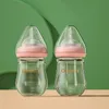 Oberni Baby-Glasflasche, 150 ml, 2 Stück, Borosilikatmaterial, Säuglingsmilch, Trinkflasche, Set 240125