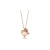 Designer Brand Small TIFFAYS 925 Sterling Silver Heart Key Gold Plated Diamond Necklace Populära kärlek Pendant Collar Chain Chain