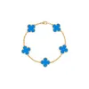 Original 1to1 Van C-A selling new Hot blue lucky grass bracelet for women's fashion versatility light luxury niche color protection high versionE3U0