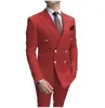 Abiti da uomo Blazer Costumi Pour Hommes Giacca da smoking azzurra Pantaloni Bottoni dorati Abito da smoking per feste Doppio petto Abiti da uomo per lo sposo da sposa