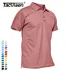 Tacvasen Summer Kolorowa moda koszulka Polo koszulka Męska T-shirt Szybki suchy zespół armii praca Zielona T-shirt Ubranie 240118