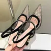 Sandali di marca di moda strass donne pompe sexy trasparente in PVC slingback tacchi alti scarpe estate signore partito scarpe di cristallo J240126