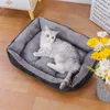 Lit pour chien chat animal de compagnie doux carré en peluche chenil animaux accessoires chiens panier canapé-lit plus grand moyen chiot produits pour animaux de compagnie matelas 240123