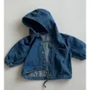 Jacken Kinder Frühling und Herbst Strickjacke Jungen Mädchen Einfache Tag Mode Mit Kapuze Geschlossen Denim Mantel Cord Casual