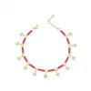 Bijoux de plage d'été colorés en émail néon, couleur or, breloque étoile CZ, chaîne à maillons en bambou, bracelet de cheville pour femmes, 240125