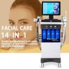 14 em 1 Máquina hidrofacial Água Microdermoabrasão Opções de beleza Equipamento facial de oxgênio facial ultrassônico