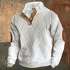 Men's Hoodies Retro Style Sweatshirt Contrast Color With Stand Collar Button Detail Soft Warm Pullover For Fall Spring