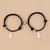 Link Bracelets Cute Cartoon Couple Bracelet For Women Men Romantic Heart Magnetic Pendant Friendship Jewelry Valentine's Gifts