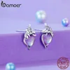 Earrings Bamoer 925 Sterling Silver Lucky Unicorn Stud Earrings Colorful Glass Zircon Earring For Women Fine Jewelry party Gift Birthday