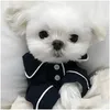 Vêtements pour chiens Chemises solides Pyjamas Vêtements Petit pour chiens Vêtements pour animaux de compagnie Tenues pour animaux de compagnie Mignon Printemps Été Yorkies Garçon Noir Ropa Para Drop Deli Dhzkq