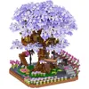 Blocchi di fiori di ciliegio Tree House Building Blocks Strada giapponese Viola Sakura Blocchi Mini assemblaggio Mattoni Amico Giocattoli per ldrenvaiduryb