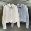 Женская рубашка, дизайнерская блузка, модные рубашки с вышивкой и графикой, свободные короткие хлопковые пальто с лацканами и длинным рукавом