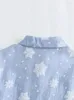 Damskie dresy śnieżne szorty koszuli nadrukowane Kobiety Kobiety Single Breated Lapel Long Latarn Shirts i Short Spodnie 2 sztuki Zestaw 2 sztuki