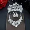 Charm A195 Crystal Bridal Jewelry Set Barock pannband Pärlor Rhinestone Tiaras Crowns Halsbandörhängen Set Fashion Bridal Headwear