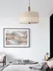 Hanglampen Stille stijl stoffen ringverlichting Slaapkamer Studeerkamer Moderne woonkamer Eetlamp Japans katoenen linnen hangend