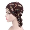 Ethnic Clothing Women Flower Muslim Long Folds Cancer Chemo Hat Beanie Scarf Turban Head Wrap Cap Printed Headwear Lady Hats