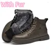 Laarzen Lage Sneakers Hoge Kwaliteit Heren Winter Pluche Sneeuw Echt Leer Herenschoenen Klassieke Militaire Tactische