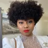 Afro bouclés court Bob sans colle perruque de cheveux humains prêt à porter des perruques coupées de lutin avec Bang pour les femmes longues sans dentelle avant perruque de cheveux humains