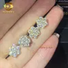 Luxury Affordable Price Screw Back Vvs Moissanite Hip Hop Jewelry 10k Gold Diamond Stud Earrings