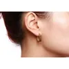 Boucles d'oreilles créoles classiques en acier inoxydable plaqué or saoudien pour femme