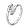 Cluster Ringen Mode Sterling Zilveren Knuffel Liefde Ring Opening Valentijnsdag Cadeau Sieraden Decor Benodigdheden Sieraden Geschenken Voor Vrouwen