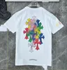 Klassiekers Heren t-shirts Hart Hoge kwaliteit Merk Ronde hals Chromes Korte mouwen Tops Tees Ch T-shirts Trui Casual Hoefijzer Sanskriet Kruisprint X76