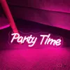 LED Neon Sign Party Time LED Neon Night Light Wall Art Sign Decorazione di compleanno Regalo Festa di nozze Lampada da parete al neon Home Decor Lampada da notte YQ240126