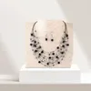 Collana Orecchini Set 2 pezzi/set Esagerato stile etnico bohémien Orecchini con perline di cristallo artificiale Gancio multistrato S