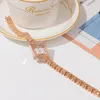 Dames luxe diamantvorm mode legering armband quartz 28 mm horloge