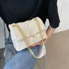 Kiwi Green Summer PU Leather Flap Crossbody Bags For Women Luxury Solid Color Shoulder Handbags Chain Purses 240123