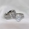 Anéis de banda Anéis de casal para mulheres coração strass zircônia anéis conjunto simples cz aço inoxidável homens anel jóias de casamento para presentes de amante 240125