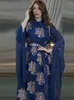 Ubranie etniczne Eid Ramadan Muzułmańska sukienka Kobiety Abaya Kaftans Mesh cekiny wieczorowe sukienki Dubai Turcja islam długa szata femme vestidos
