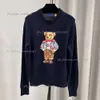 ralphs RL bear sweater ralphs mens rl sweater laurens women womens autumn men's designer sweaters po sweater cartoon bear embroidery knitted pullover 680